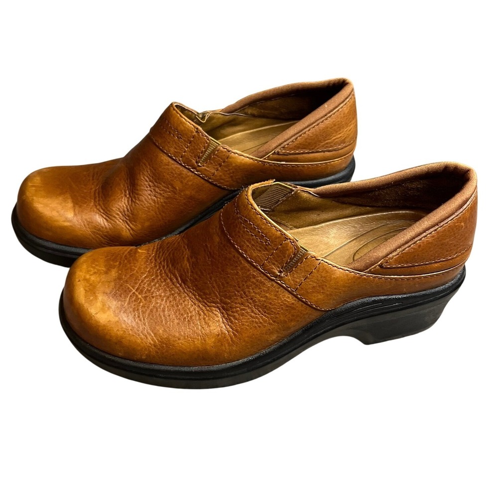 Ariat ATS Tan Brown Leather Clogs Slip On Comfort Shoes Womens Size 5.5 Western